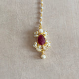 Mahnoor Maroon Crystal Necklace Set