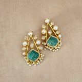Zohra Jade Pearl Stud Earrings
