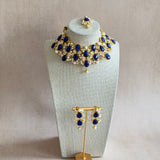 Mahnoor Blue Crystal Necklace Set