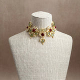 Lilia Olive Ruby Crystal Necklace Set