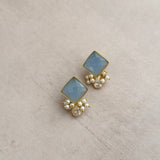 Adela Blue Crystal Stud Earrings