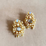 Safiya Grey Crystal Stud Earrings - Ahseya & Co