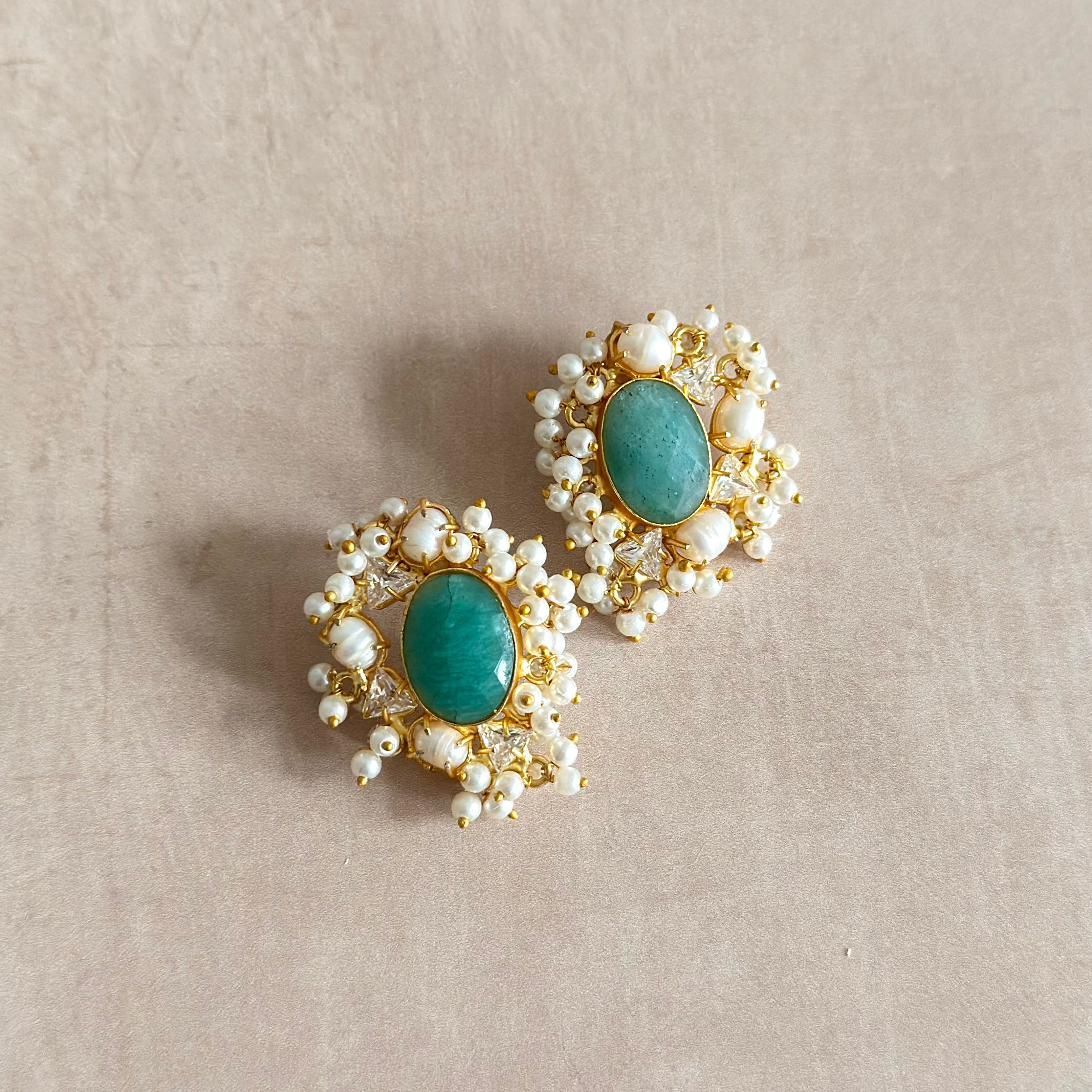 Zuri Pearl Stud Earrings - Ahseya & Co