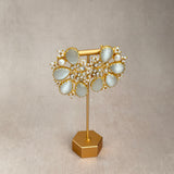 Sevilla Grey Kundan Stud Earrings