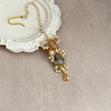 Azura Olive Peach Crystal Necklace Set