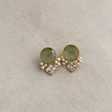 Malia Olive Crystal Stud Earrings