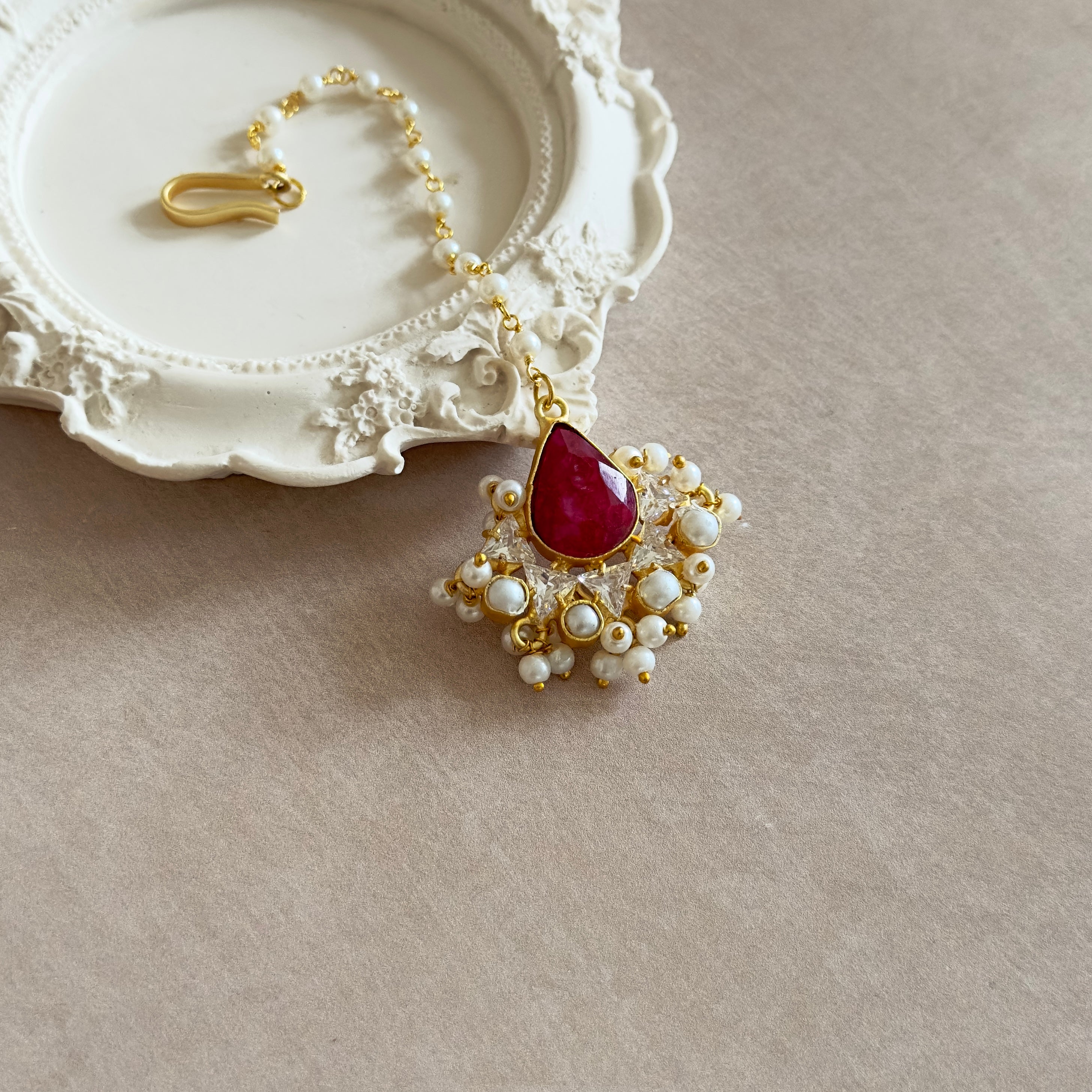 Fuchsia Crystal Tikka - Ahseya & Co