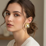 Gold Pearl Stud Earrings