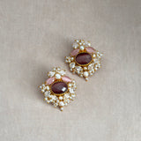 Cindy Purple Pink Crystal Stud Earrings