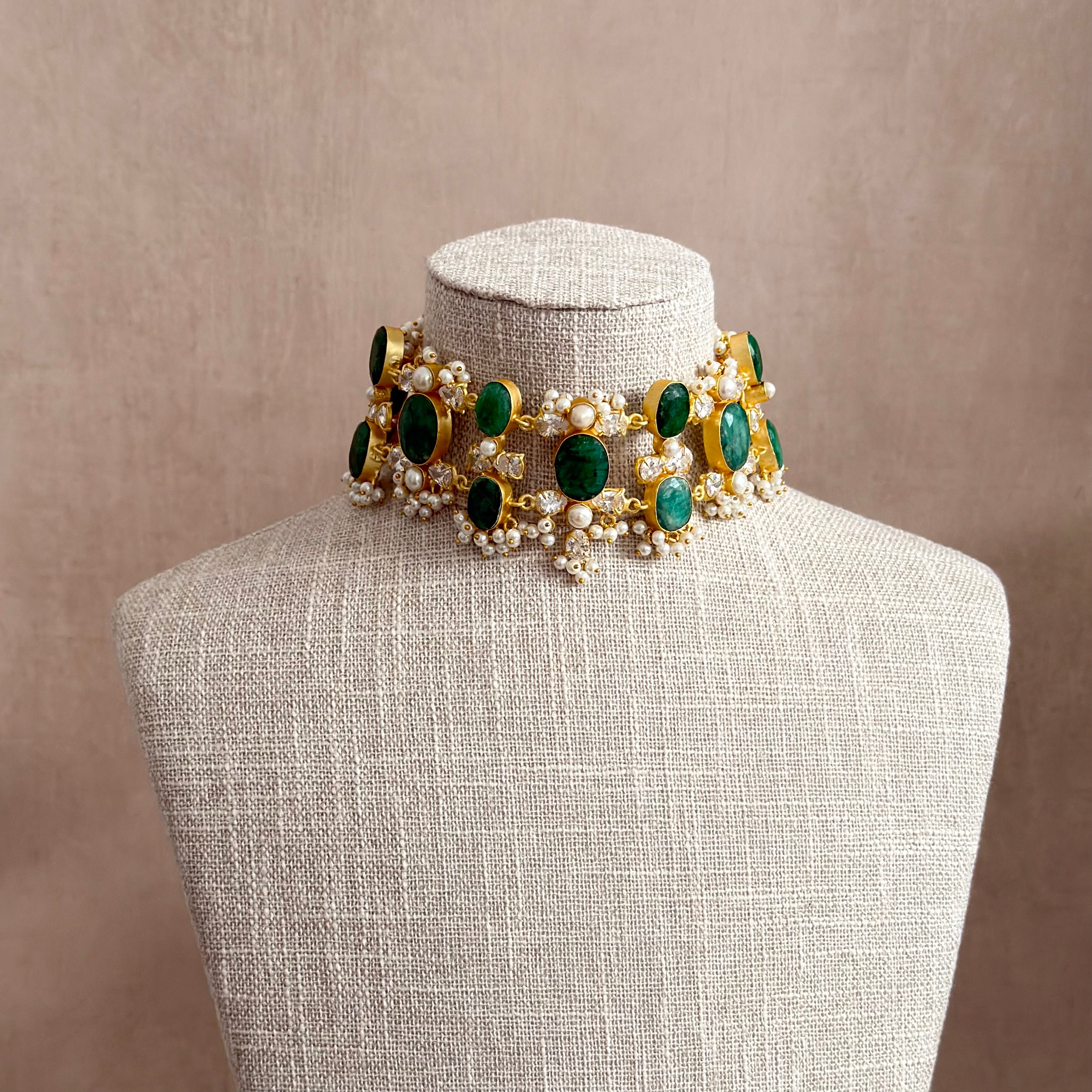 Anna Green Pearl Choker Set - Ahseya & Co