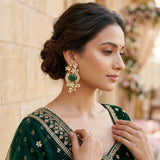 Celina Emerald Kundan Stud Earrings