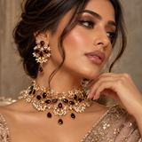 Liyana Mocha Crystal Choker Set