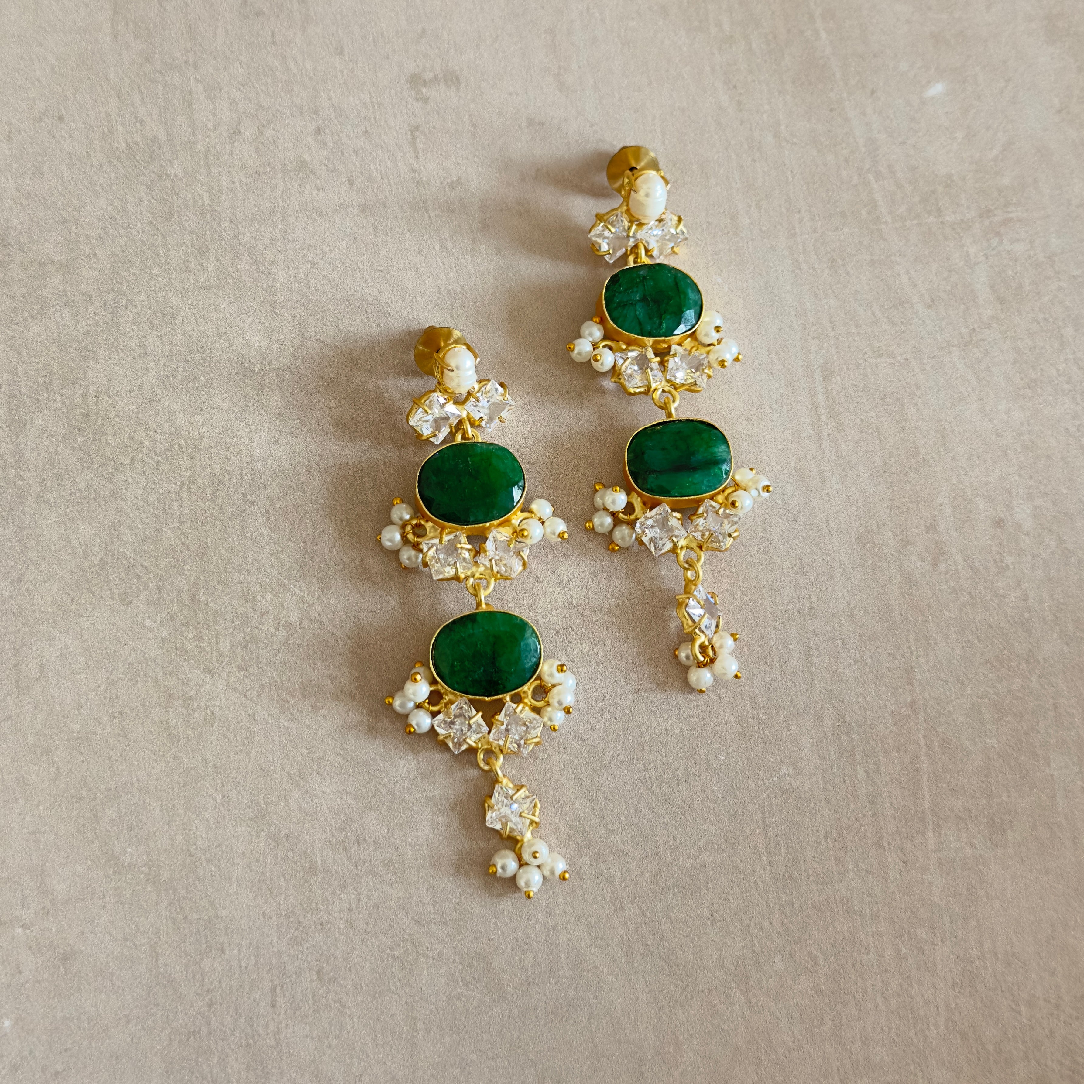 Finley Green Drop Earrings - Ahseya & Co