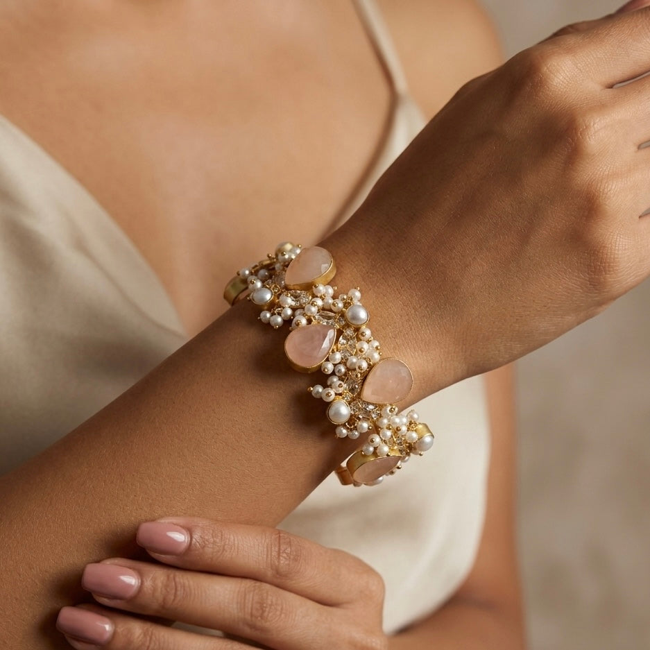 Alessia Pink Cuff Bracelet - Ahseya & Co