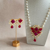 Thea Fuchsia Pearl Mala Set - Ahseya & Co