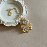 Amina Lilac Crystal Tikka Set