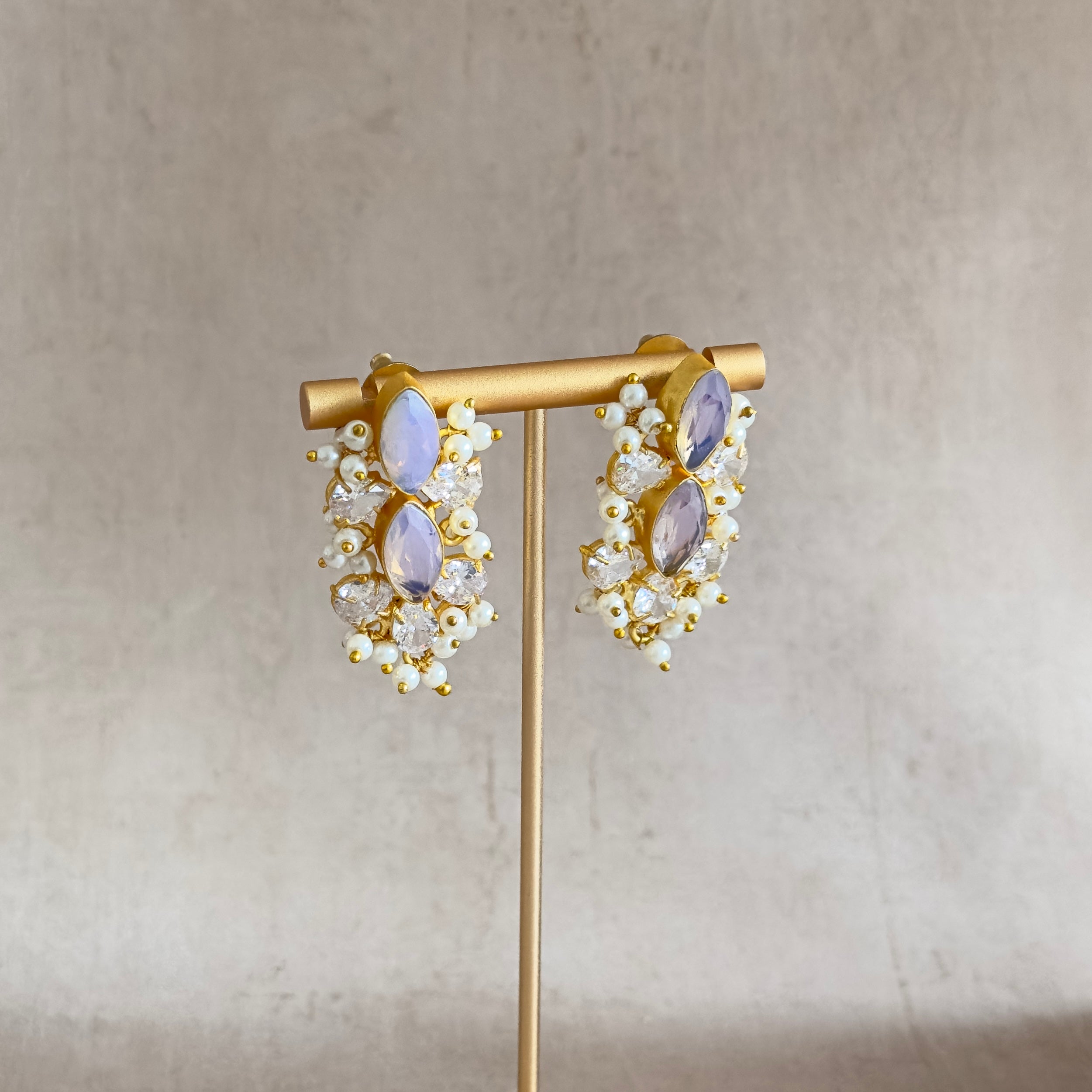 Lauretta Grey Crystal Choker Set - Ahseya & Co