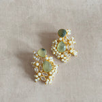 Yalina Olive Crystal Stud Earrings - Ahseya & Co