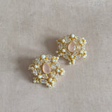 Aria Rose Crystal Stud Earrings