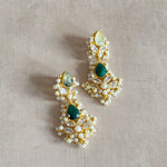 Aylaan Green Crystal Drop Earrings - Ahseya & Co