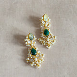 Aylaan Green Crystal Drop Earrings - Ahseya & Co