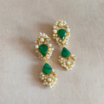 Danika Green Pearl Drop Earrings - Ahseya & Co