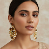 Rumiya Brown Crystal Drop Earrings - Ahseya & Co