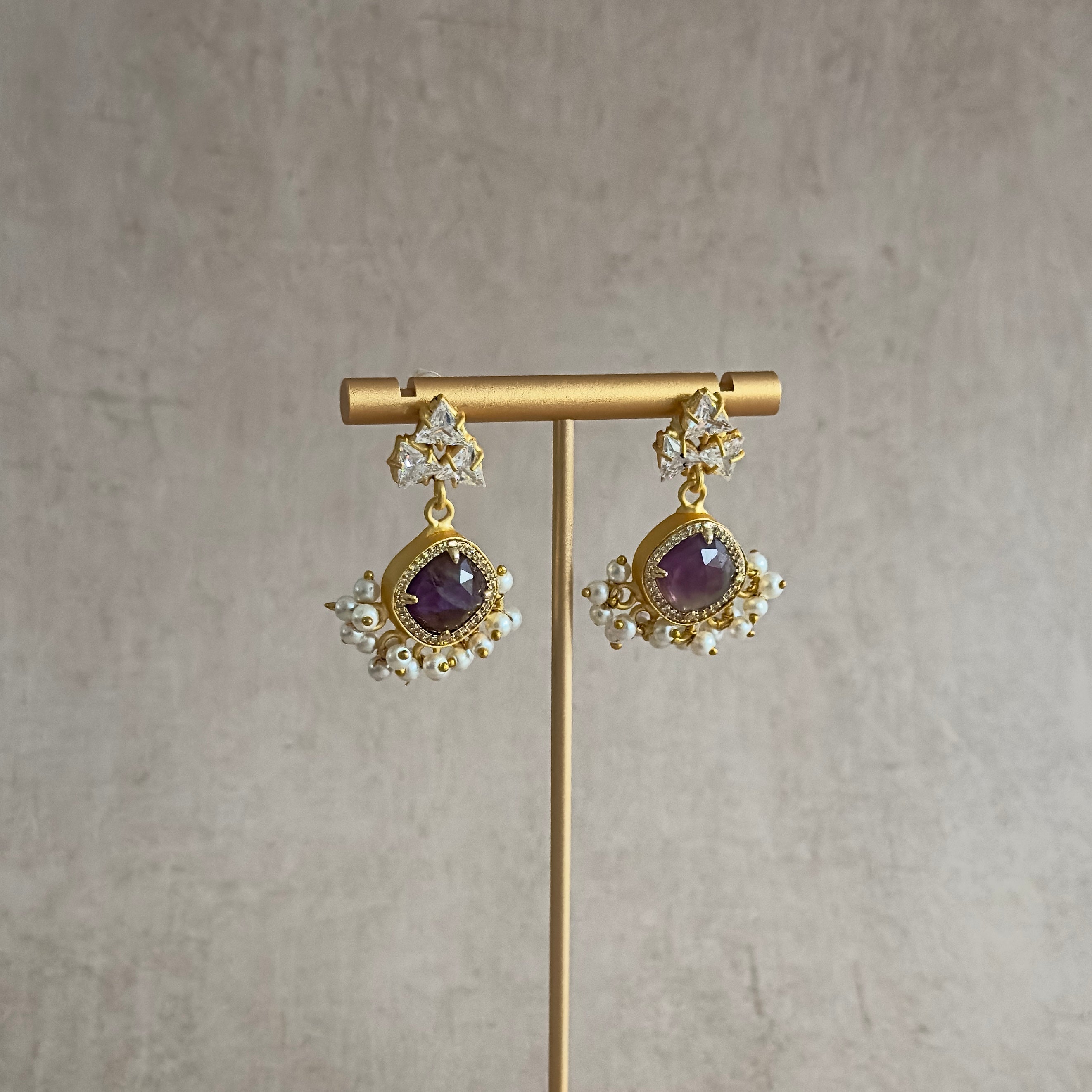 Iman Purple Drop Earrings - Ahseya & Co.