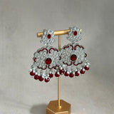 Zareefa Silver Ruby Choker Set - Ahseya & Co