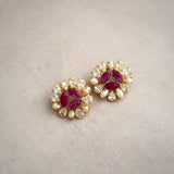 Iraya Fuchsia Pearl Stud Earrings