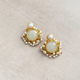 Aimee Grey Pearl Stud Earrings