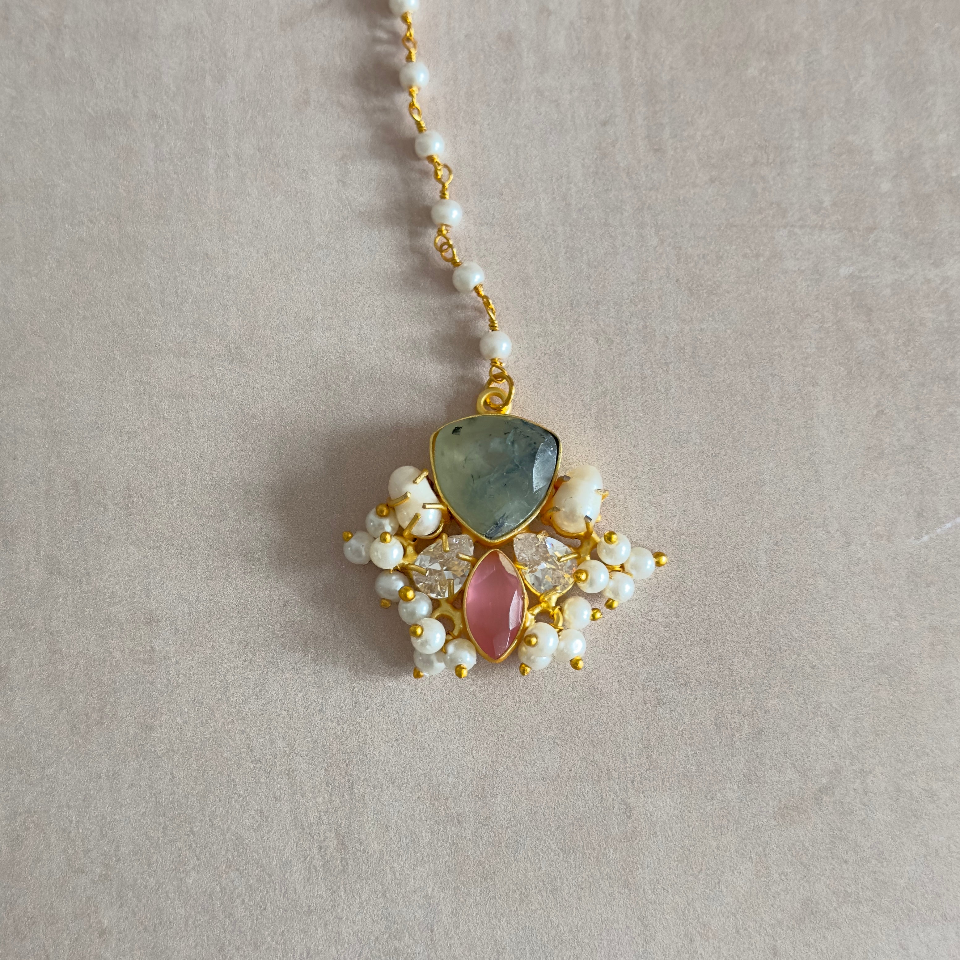 Giselle Pink Olive Choker Set - Ahseya & Co
