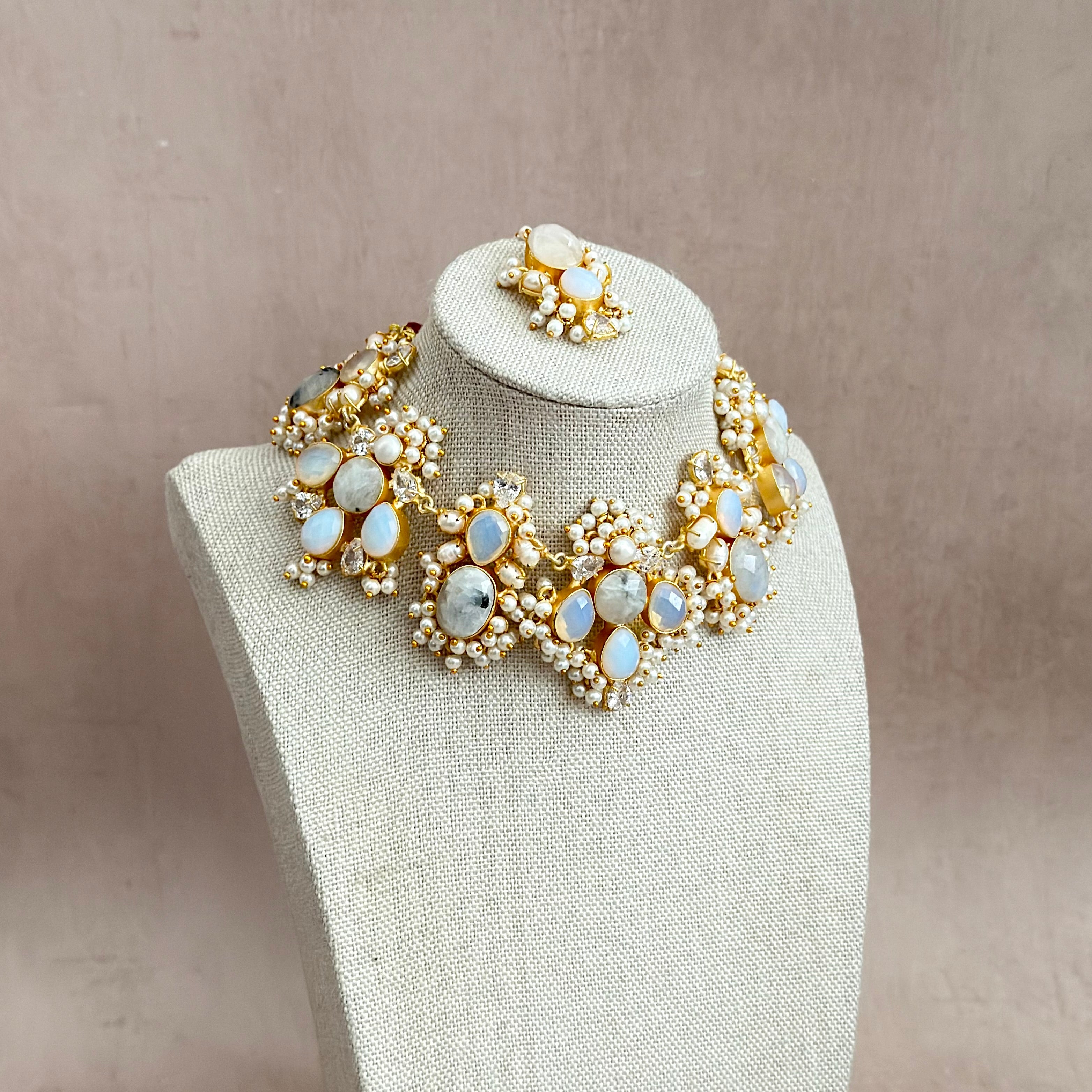 Vayda Crystal Necklace Set - Ahseya & Co