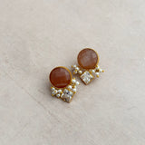 Malia Peach Crystal Stud Earrings