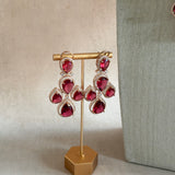 Preeya Red Crystal Necklace Set - Ahseya & Co