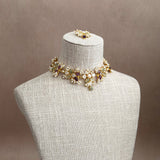 Shyla Purple Olive Pearl Choker Set