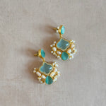 Mint Crystal Drop Earrings - Ahseya & Co