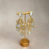 Dania Grey Kundan Drop Earrings