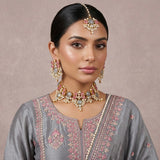 Leona Grey Crystal Necklace Set - Ahseya & Co