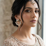 Cindy Peach Crystal Stud Earrings - Ahseya & Co
