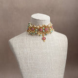 Fatima Pink Jade Choker Set