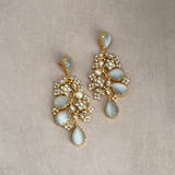 Dania Grey Kundan Drop Earrings