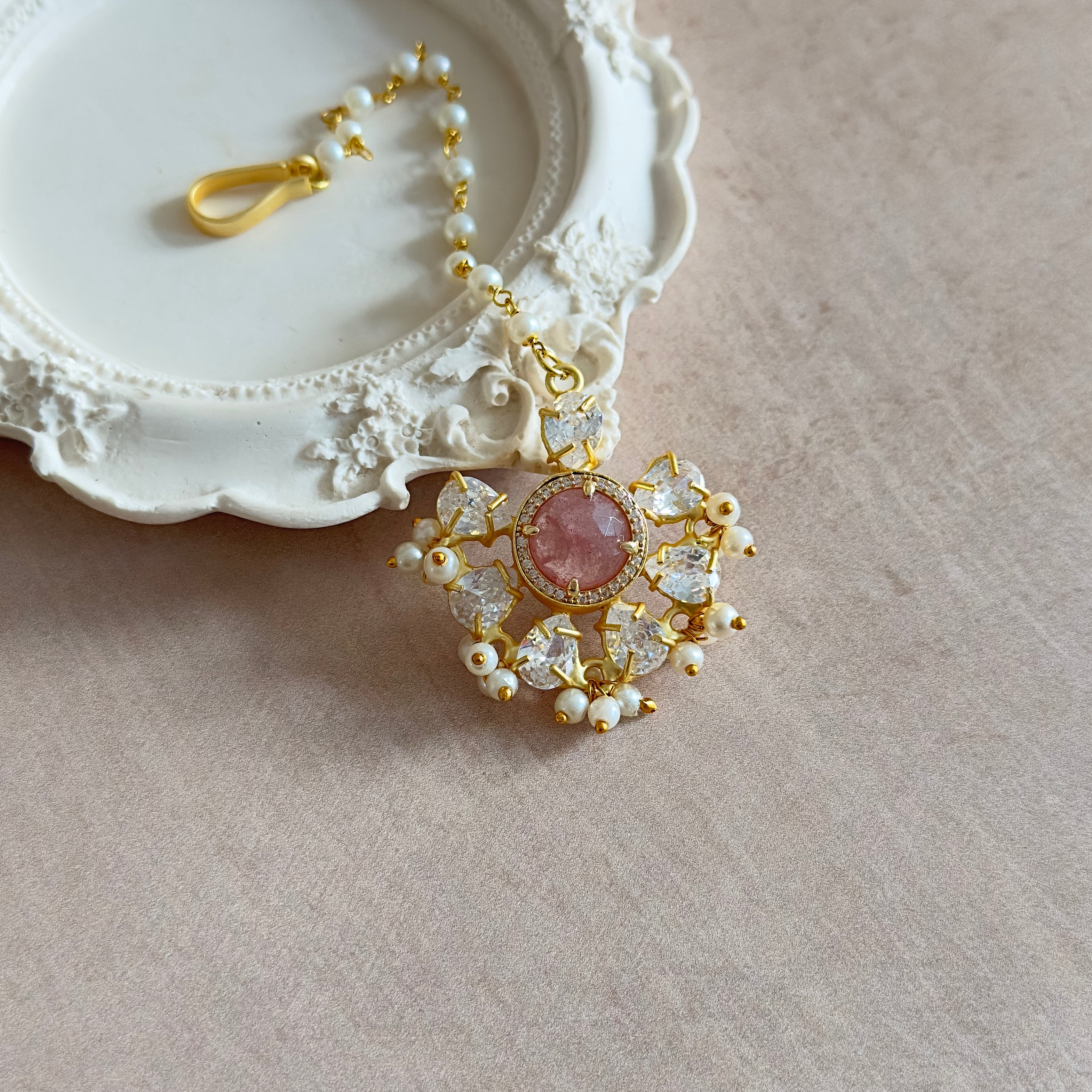 Azalea Pink Crystal Tikka - Ahseya & Co