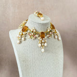 Ria Amber Pearl Necklace Set