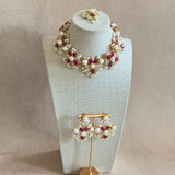 Kiara Fuchsia Pearl Necklace Set