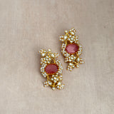 Celina Pink Kundan Stud Earrings