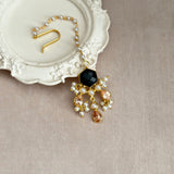 Vinnie Black Peach Crystal Necklace Set