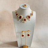 Leilani Maroon Crystal Necklace Set