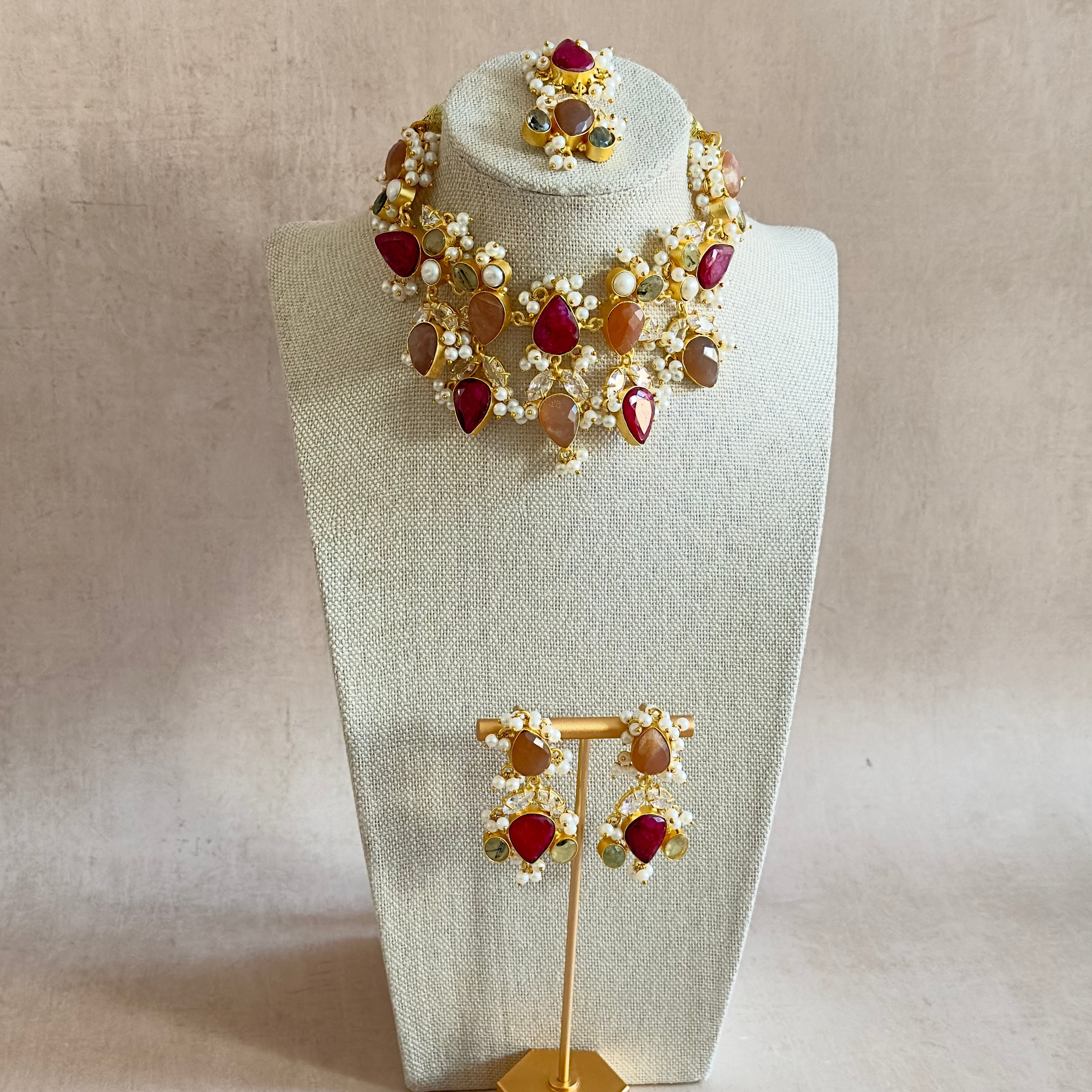 Nawal Crystal Choker Set - Ahseya & Co