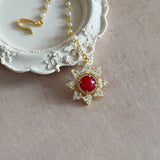 Red Starry Crystal Tikka - Ahseya & Co